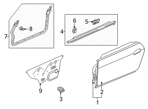 2004 Honda S2000 Door & Components Molding Assy., R. Door Diagram for 72410-S2A-023