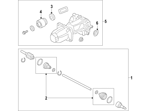 2018 Ford EcoSport Rear Axle, Differential, Drive Axles, Propeller Shaft Drive Shaft Diagram for GN1Z-4R602-B