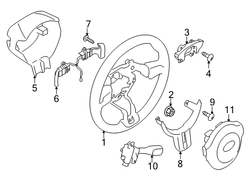 2014 Scion FR-S Steering Column & Wheel, Steering Gear & Linkage Ornament Diagram for SU003-04252