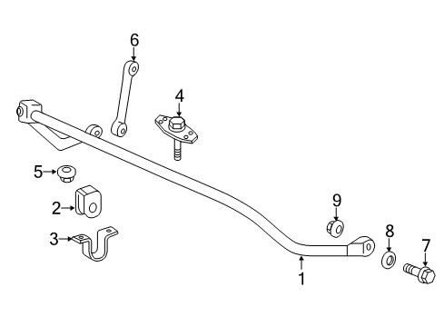 2017 Ford F-250 Super Duty Stabilizer Bar & Components - Front Stabilizer Bar Bushing Diagram for HC3Z-5484-C