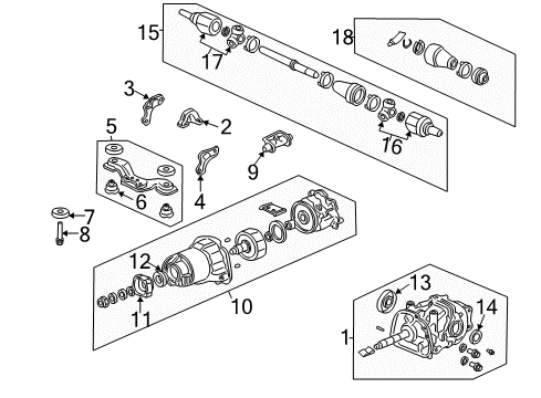 2004 Honda CR-V Axle & Differential - Rear Carrier Sub-Assembly Diagram for 41010-PNZ-345