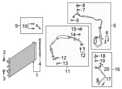 2021 Ford Bronco Sport A/C Condenser Drier Desiccant Bag Diagram for KX6Z-19C836-A