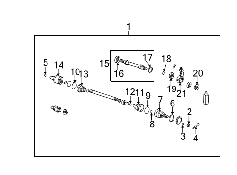 2003 Hyundai Tiburon Drive Axles - Front Boot Kit-Front Axle Differential Side RH Diagram for 49606-2CA00