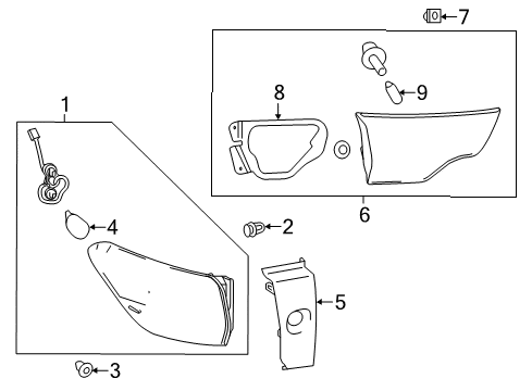 2019 Toyota Highlander Bulbs Cover Diagram for 81498-0E010