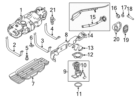 2010 Ford Expedition Fuel System Components Fuel Sender Unit Shield Diagram for AL3Z-9B007-A