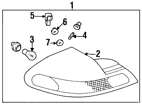 1995 Dodge Avenger Tail Lamps Lamp Unit Rear Combination Diagram for MR155815