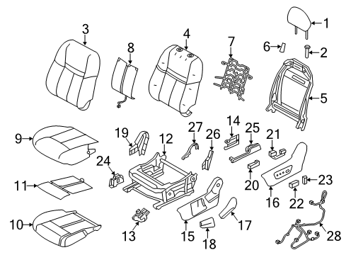 2018 Nissan Rogue Driver Seat Components Bracket Assembly - Front Seat, LH Diagram for 87556-4BS3A