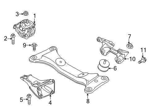 2018 BMW 328d xDrive Engine & Trans Mounting Engine Mount Bracket Right Diagram for 22116788612