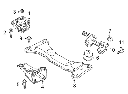 2018 BMW 328d xDrive Engine & Trans Mounting Engine Mount Bracket Left Diagram for 22116788611