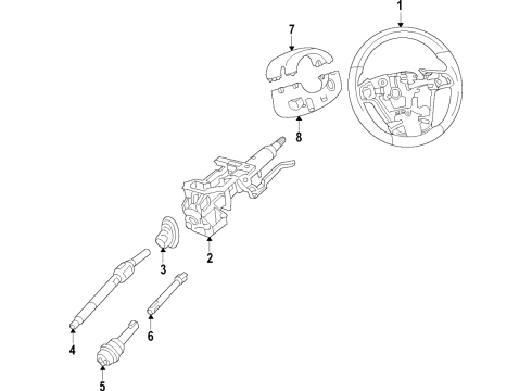 2019 Chevrolet Camaro Steering Column & Wheel, Steering Gear & Linkage Upper Column Cover Diagram for 23357338