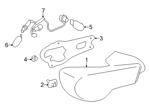 2015 Scion FR-S Bulbs Tail Lamp Diagram for SU003-05811