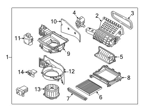 2018 Kia Sedona Auxiliary Heater & A/C Motor & Fan Assembly-A/C Blower Diagram for 97113-A9010
