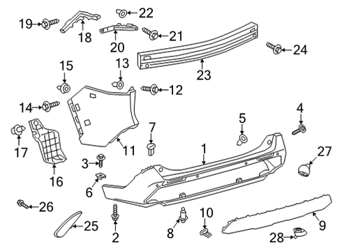 2022 Toyota Corolla Cross Bumper & Components - Rear Side Panel Diagram for 52166-0A905