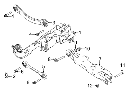 2020 Ford Escape Rear Suspension Front Lower Arm Mount Bolt Diagram for -W720729-S439