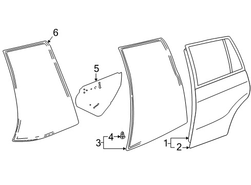 2004 Toyota RAV4 Rear Door Surround Weatherstrip Diagram for 62332-42020-B0