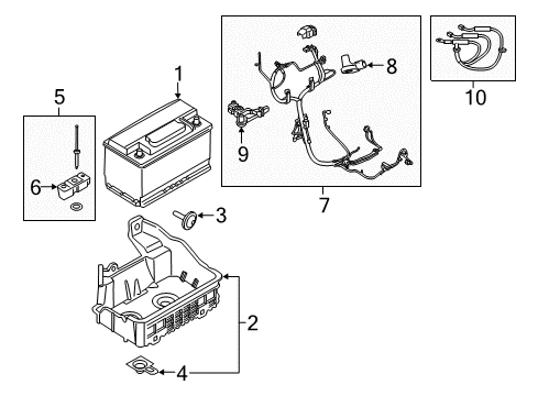 2018 Ford F-150 Battery Battery Cable Diagram for JL3Z-14300-A