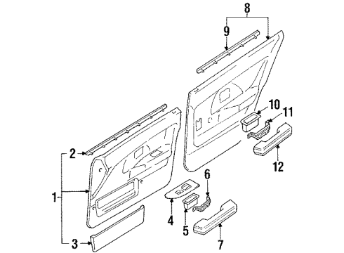 1991 Toyota Corolla Interior Trim Switch Assy, Power Window Regulator Diagram for 84810-20060-B2