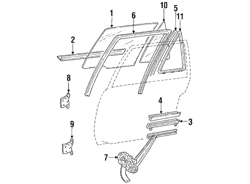 1985 Toyota Corolla Rear Door - Glass & Hardware Motor Diagram for 85710-12040