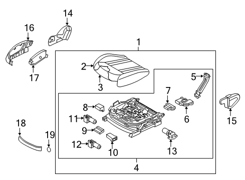 2018 Genesis G80 Power Seats Track Assembly-Front Seat Passenger Diagram for 88210-B1AT0