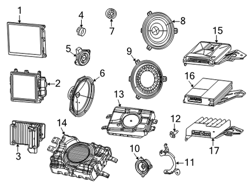 2021 Dodge Durango Sound System Speaker-TWEETER Diagram for 68043031AC