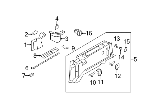 2015 Ford Expedition Power Seats Quarter Trim Panel Diagram for CL1Z-4031012-AA