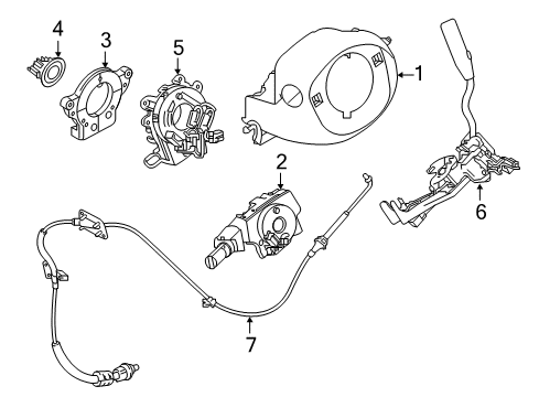 2018 Nissan Titan XD Shroud, Switches & Levers Control Cable Assembly Diagram for 34935-EZ20A