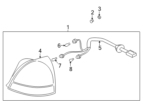 2003 Hyundai Elantra Bulbs Lens & Housing-Rear Combination Lamp, LH Diagram for 92411-2D000