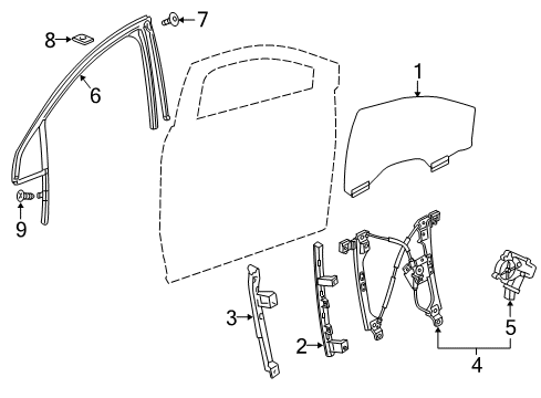 2020 Buick Enclave Front Door Run Weatherstrip Diagram for 84832717