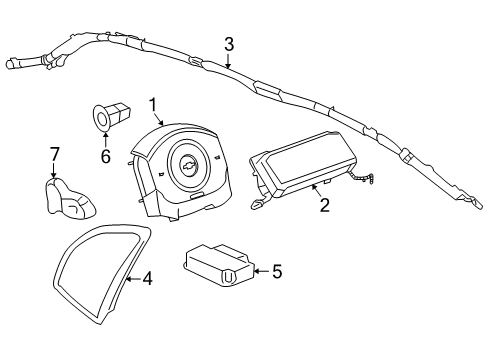 2005 Chevrolet Malibu Air Bag Components Airbag, Steering Wheel Diagram for 15812457
