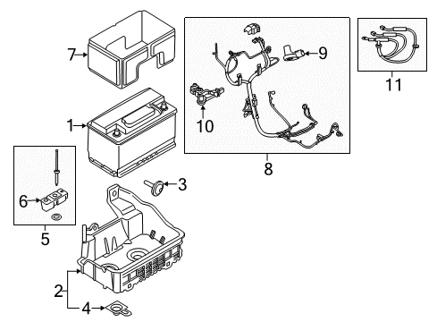 2020 Ford F-150 Battery Positive Cable Diagram for KL3Z-14300-B