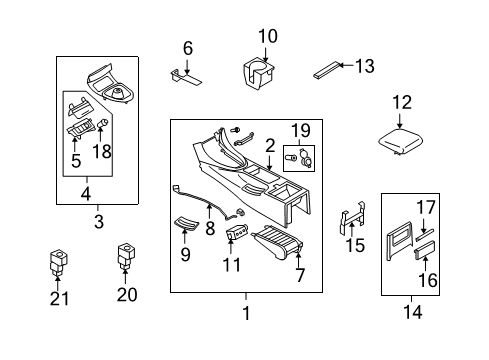 2010 Infiniti G37 Heated Seats Ashtray Diagram for 68800-1NF4A