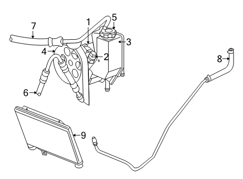 2008 Dodge Viper P/S Pump & Hoses, Steering Gear & Linkage Line-Power Steering Return Diagram for 5181395AC