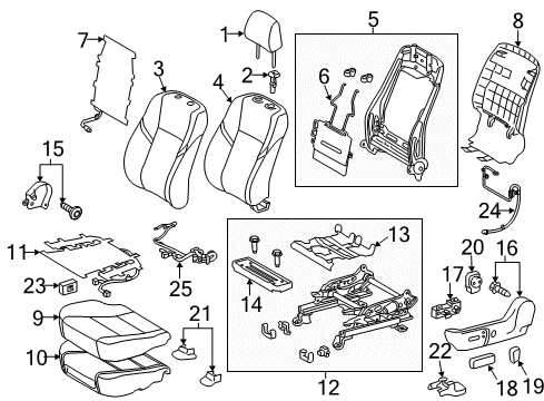 2015 Toyota Avalon Heated Seats Seat Back Cover Diagram for 71074-07251-C1