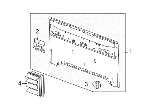 2009 Hummer H3T Back Panel Back Panel Anchor Plate Diagram for 15206927