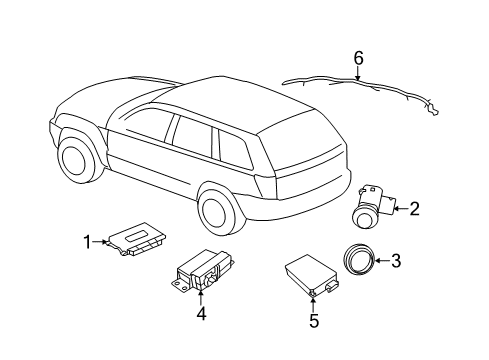 2011 Jeep Grand Cherokee Electrical Components Module-Blind Spot Detection Diagram for 56038890AD