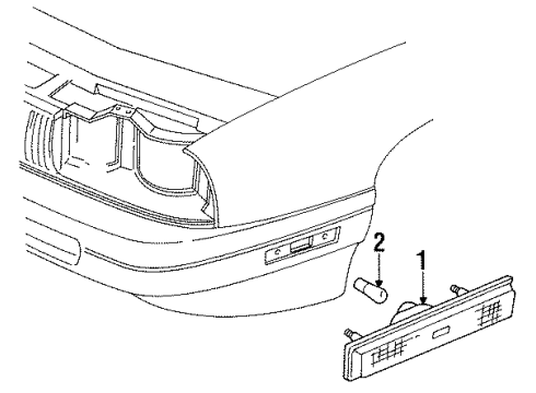 1993 Buick Regal Front Lamps - Side Marker Lamps Lamp Asm-Front Side Marker Diagram for 5975433