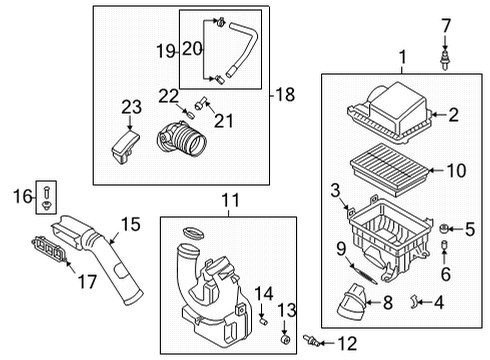 2022 Kia Seltos Air Intake Duct Assembly-EXTN Diagram for 28218Q5100