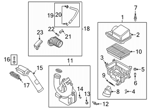 2022 Kia Seltos Air Intake Duct Assembly-Air Diagram for 28210Q5100