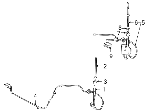 2000 Toyota MR2 Spyder Antenna & Radio Bezel Diagram for 86392-17100