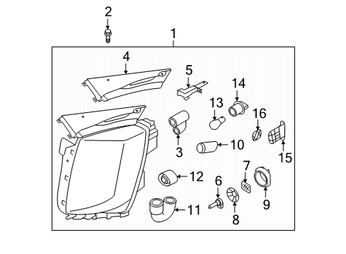 2020 Kia Telluride Headlamps Driver Side Headlight Assembly Diagram for 92101S9130