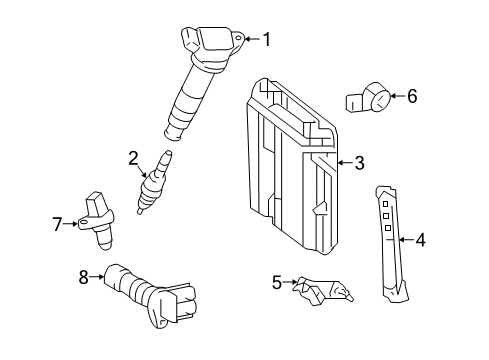 2019 Lexus LC500 Powertrain Control Bracket, Engine Control Computer Diagram for 89667-11010