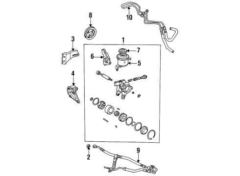 1995 Toyota Celica P/S Pump & Hoses, Steering Gear & Linkage Reservoir Assy, Vane Pump Oil Diagram for 44306-20071