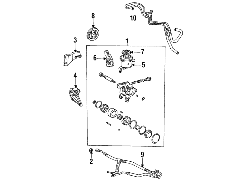 1995 Toyota Celica P/S Pump & Hoses, Steering Gear & Linkage Pressure Hose Diagram for 44410-2B020