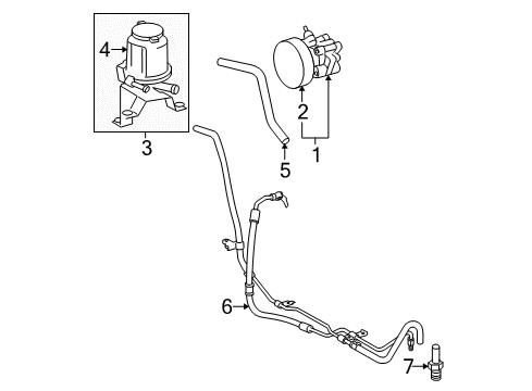 2007 Toyota Tacoma P/S Pump & Hoses, Steering Gear & Linkage Power Steering Pump Diagram for 44310-04130