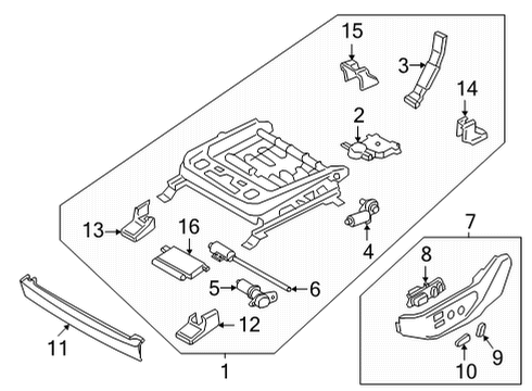 2021 Hyundai Santa Fe Tracks & Components SHIELD COVER-FR SEAT OTR, LH Diagram for 88010-S1100-NNB