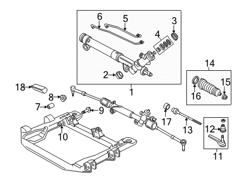 2007 Chevrolet Monte Carlo P/S Pump & Hoses, Steering Gear & Linkage Gear Assembly Diagram for 19330429