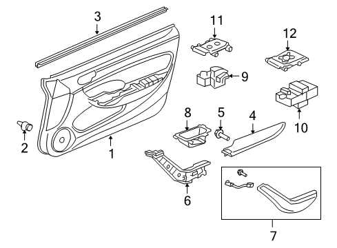 2009 Honda Civic Front Door Weatherstrip, L. FR. Door (Inner) Diagram for 72375-SVA-A01