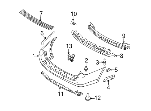 2007 Kia Sedona Rear Bumper Sensor Assembly-ULTRASON Diagram for 957004D510