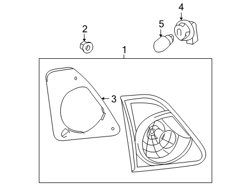 2010 Toyota Corolla Bulbs Back Up Lamp Assembly Diagram for 81591-12110