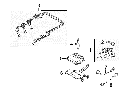 2006 Hyundai Tucson Ignition System Bracket-ECU Diagram for 3911237060